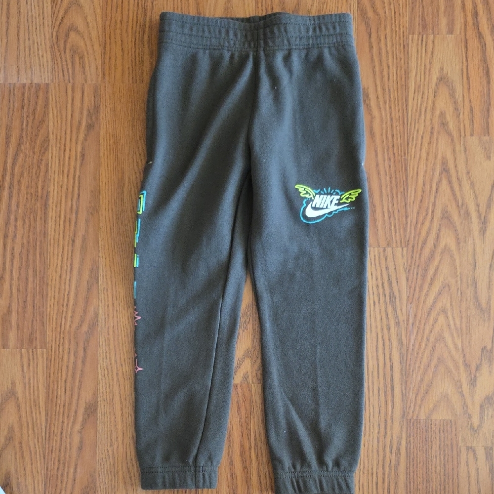 Nike Kids Dark Green Joggers with Logo